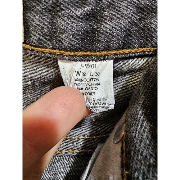 Rocawear Mens Jeans Size 32 X 30 Black Acid Dark Wash 100% Cotton Button Fly - Picture 4 of 5